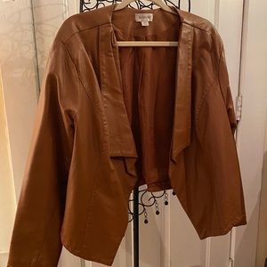 Faux Leather Jacket - Caramel Color